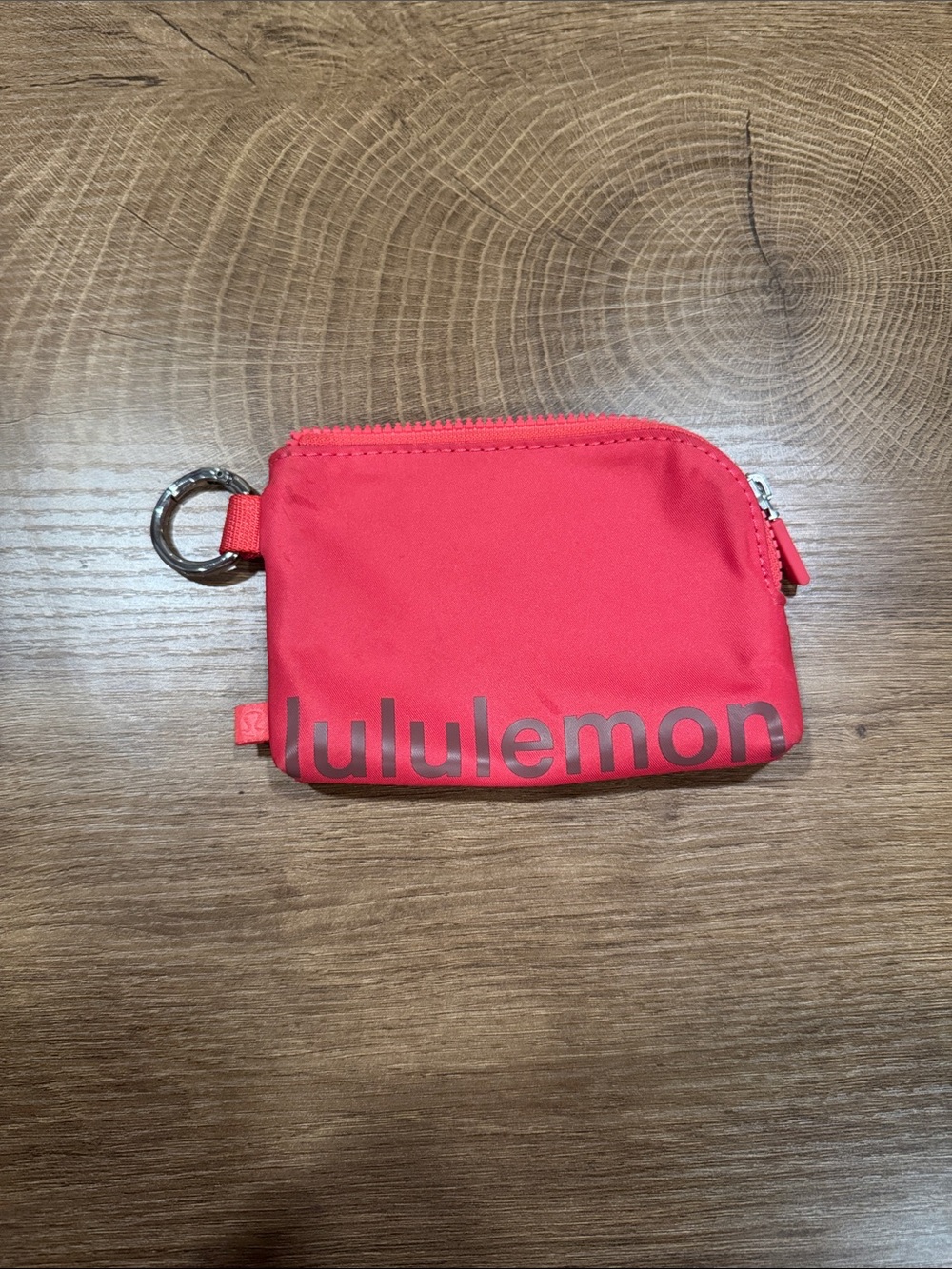 lululemon athletica coral key and card pouch with ring